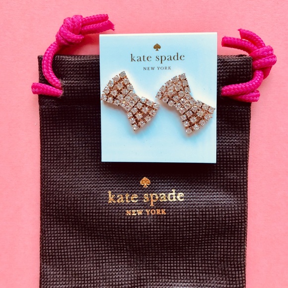 Kate Spade ear studs rose gold sparking bow